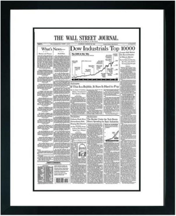Dow 10000, 20000 & 30000 Milestones Set | The Wall Street Journal, Framed Reprints
