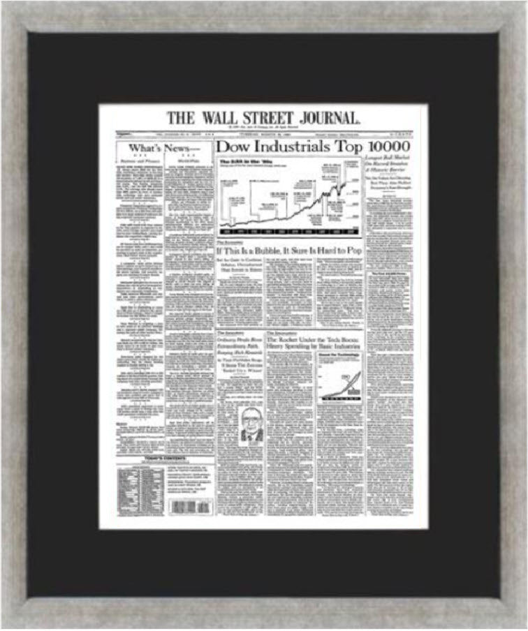 Framed Wall Street Journal Full Page (pre-2001)