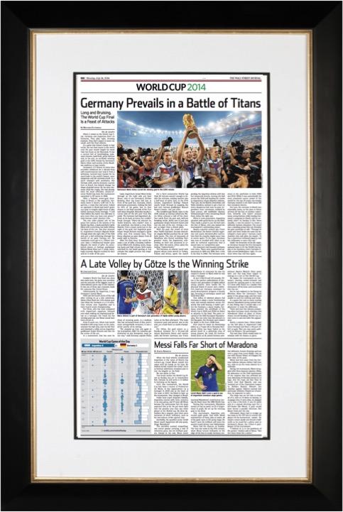 Germany World Cup 2014 | The Wall Street Journal, Framed Reprint, July 14, 2014