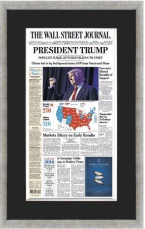 President Trump Election 2016 | The Wall Street Journal Framed Reprint, November 9, 2016