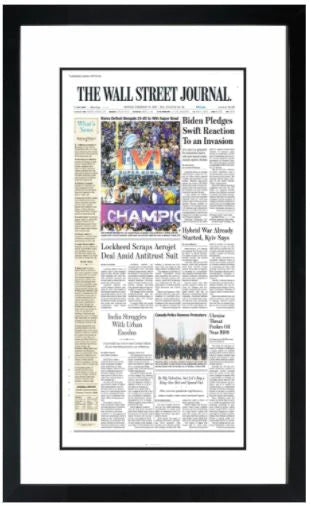 Super Bowl LVI | The Wall Street Journal, Framed Reprint, Feb. 14, 2022