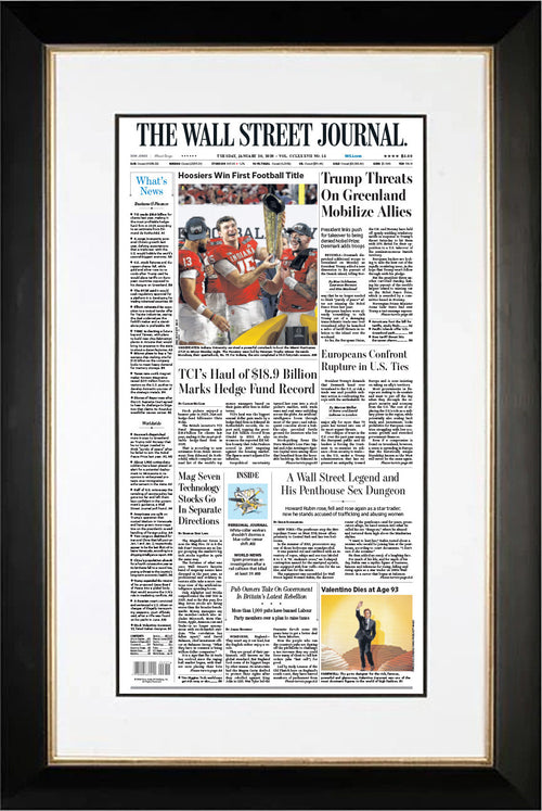 Hoosiers Win First Football Title | The Wall Street Journal, Framed Reprint, January 20, 2026