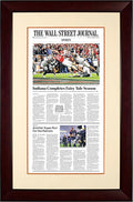 Indiana Completes Fairy Tale Season (Front Page - Sports Section) | The Wall Street Journal, Framed Article Reprint, January 20, 2026