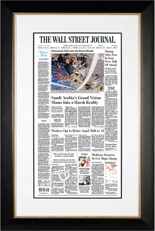 Astronauts Ride Into the Record Books | The Wall Street Journal, Framed Reprint, April 7, 2026