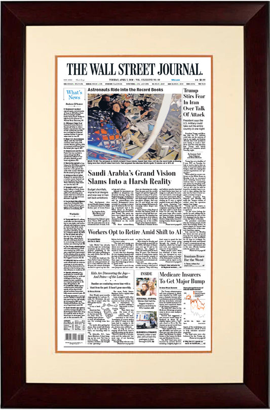 Astronauts Ride Into the Record Books | The Wall Street Journal, Framed Reprint, April 7, 2026
