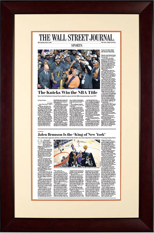 The Knicks Win the NBA Title (Front Page – Sports Section | The Wall Street Journal, Framed Reprint, June 15, 2026