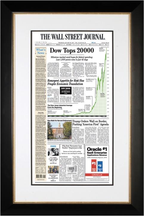 Dow 10000, 20000 & 30000 Milestones Set | The Wall Street Journal, Framed Reprints
