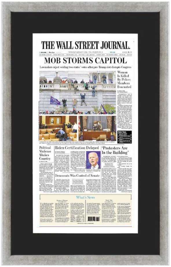 Mob Storms Capitol | The Wall Street Journal, Framed Reprint, Jan. 7, 2021