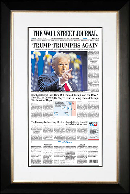 Trump Triumphs Again | The Wall Street Journal, Framed Reprint, November 7, 2024