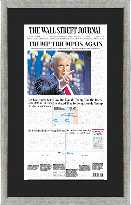 Trump Triumphs Again | The Wall Street Journal, Framed Reprint, November 7, 2024