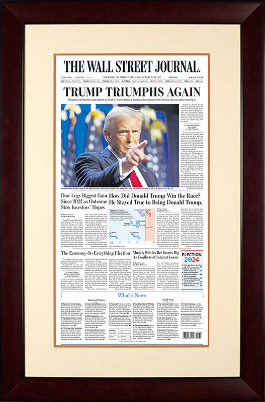 Trump Triumphs Again | The Wall Street Journal, Framed Reprint, November 7, 2024