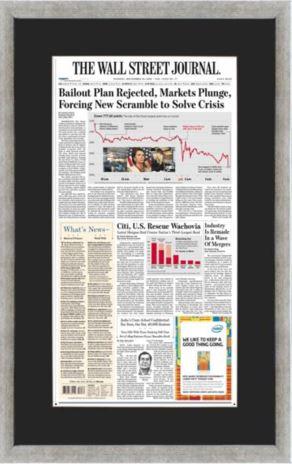 2008 Market Plunge | The Wall Street Journal Framed Reprint, September 30, 2008