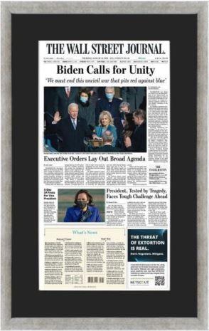 Biden Inauguration | The Wall Street Journal, Framed Reprint, Jan. 21, 2021