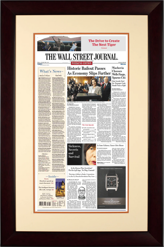 Bush Bailout | The Wall Street Journal Framed Reprint, October 4, 2008