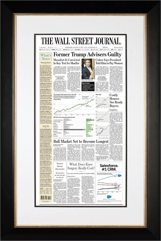 Cohen, Manafort Guilty | The Wall Street Journal, Framed Reprint, Aug. 22, 2018