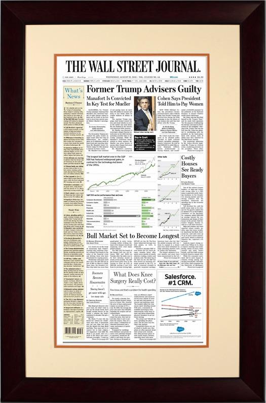 Cohen, Manafort Guilty | The Wall Street Journal, Framed Reprint, Aug. 22, 2018