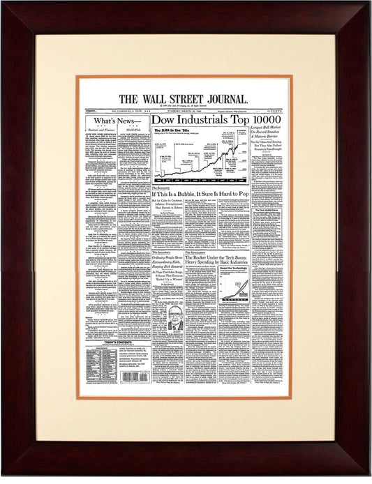 Dow 10000 | The Wall Street Journal, Framed Reprint, March 30, 1999