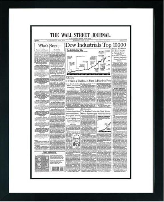 Dow 10000 | The Wall Street Journal, Framed Reprint, March 30, 1999