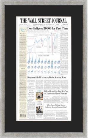 Dow 30000 | The Wall Street Journal, Framed Reprint, November 25, 2020