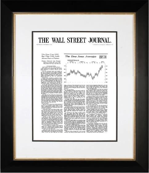 Dow 1000 | The Wall Street Journal, Framed Article Reprint, Nov. 15, 1972
