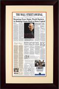 Fears Shake Markets | The Wall Street Journal, Framed Reprint, September 18, 2008