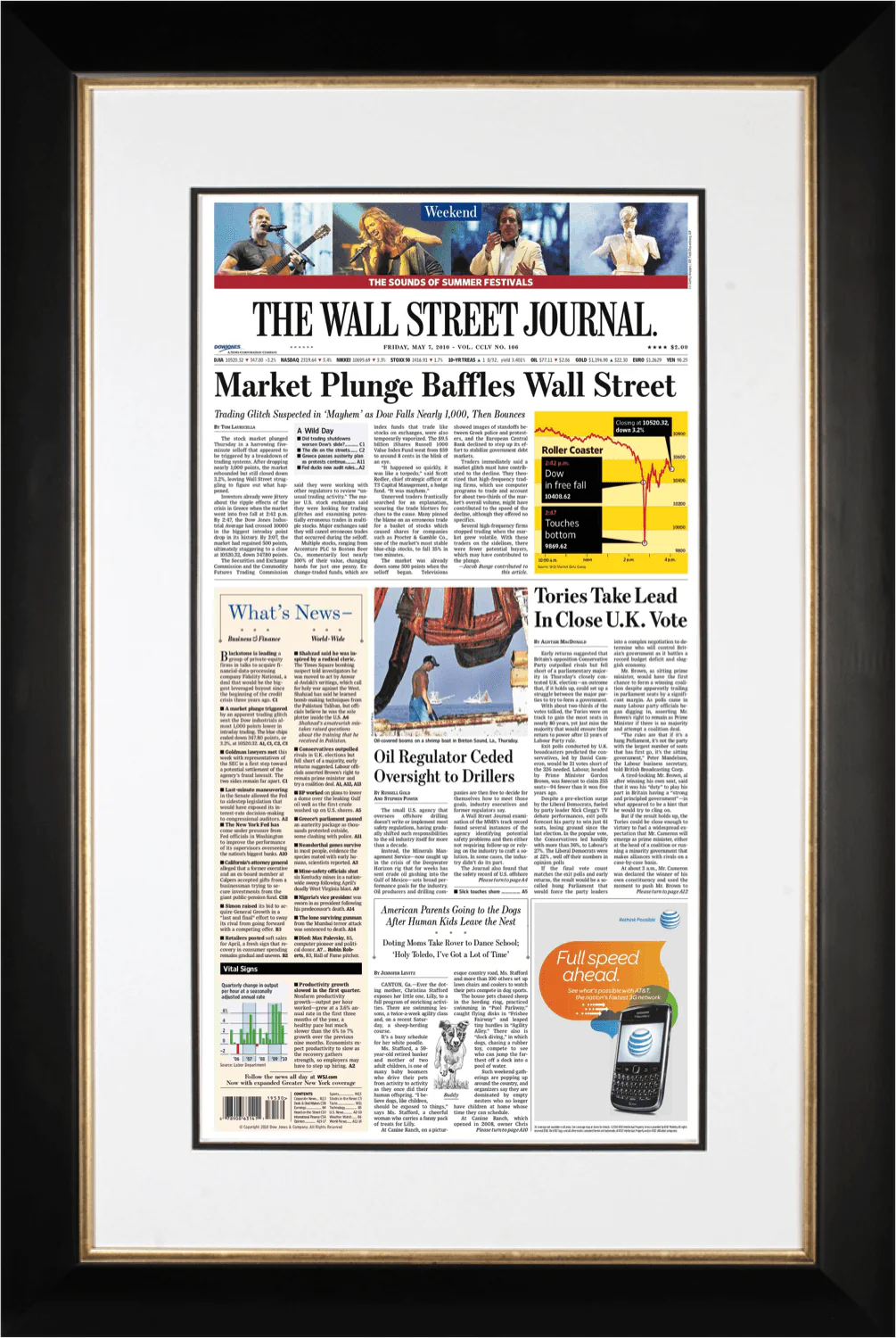 Flash Crash | The Wall Street Journal Framed Reprint, May 7, 2010