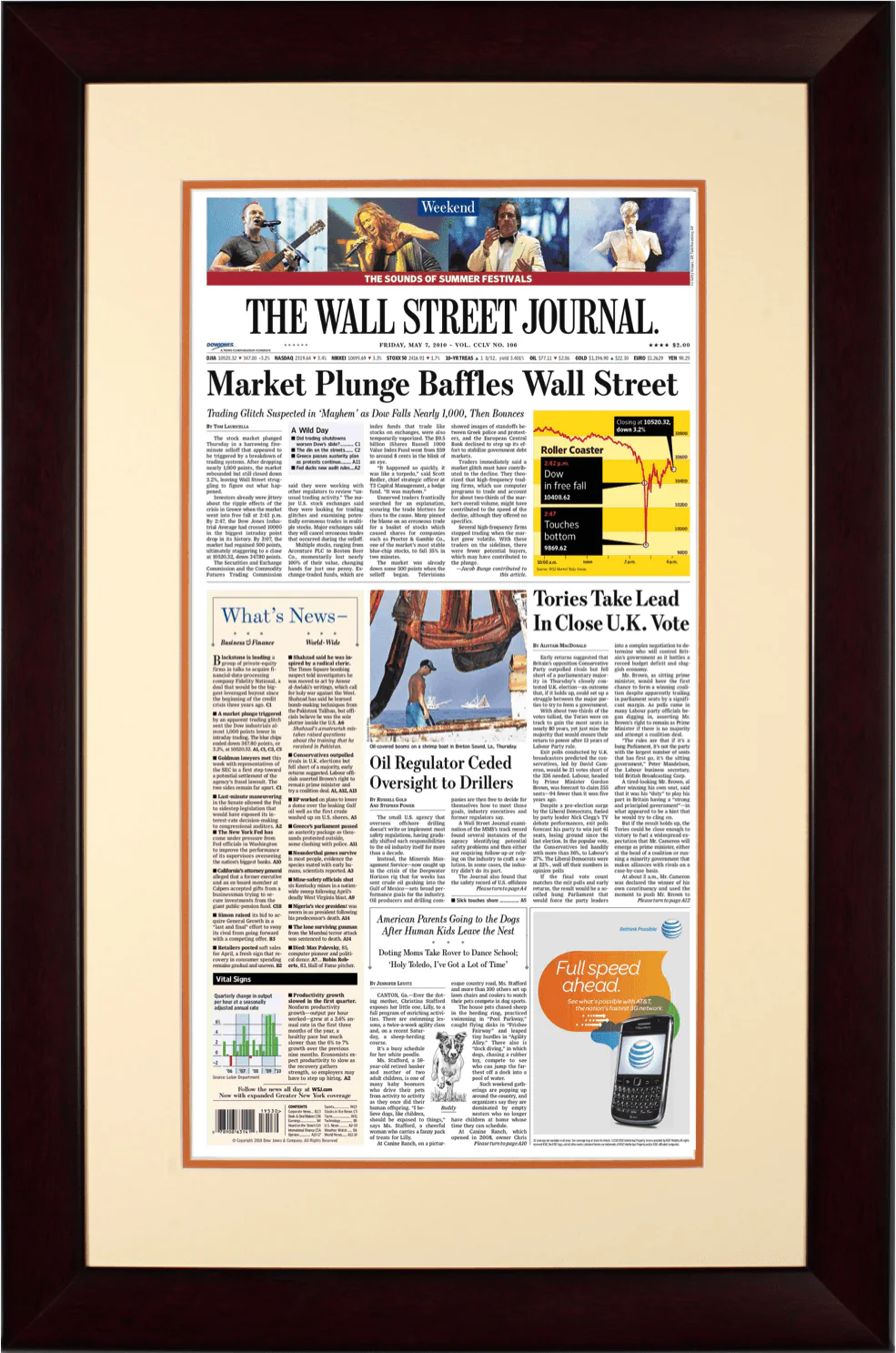 Flash Crash | The Wall Street Journal Framed Reprint, May 7, 2010