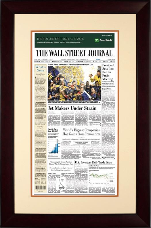 France World Cup 2018 | The Wall Street Journal, Framed Reprint, July 16, 2018