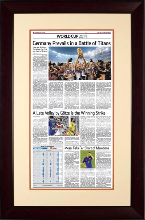 Germany World Cup 2014 | The Wall Street Journal, Framed Reprint, July 14, 2014