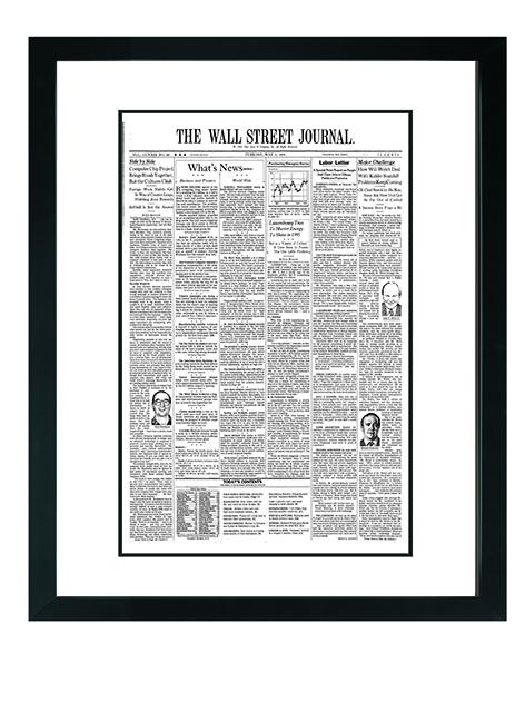 Framed Wall Street Journal Full Page (pre-2001)