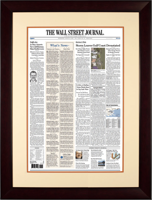 Katrina: Gulf Coast Devastated | The Wall Street Journal Framed Reprint, August 31, 2005