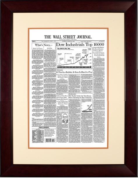 Framed Wall Street Journal Full Page (pre-2001)