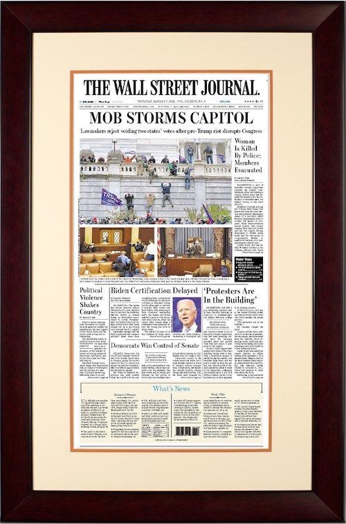 Mob Storms Capitol | The Wall Street Journal, Framed Reprint, Jan. 7, 2021