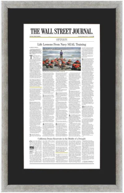 Life Lessons From Navy SEAL Training | The Wall Street Journal, Framed Reprint, May 24-25, 2014