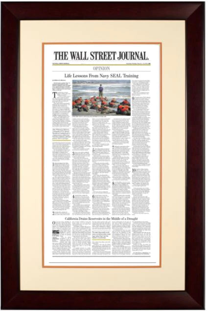 Life Lessons From Navy SEAL Training | The Wall Street Journal, Framed Reprint, May 24-25, 2014