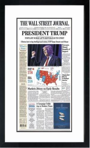 President Trump Election 2016 | The Wall Street Journal Framed Reprint, November 9, 2016