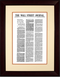 Racing Russia | The Wall Street Journal, Framed Article Reprint, May 8, 1961
