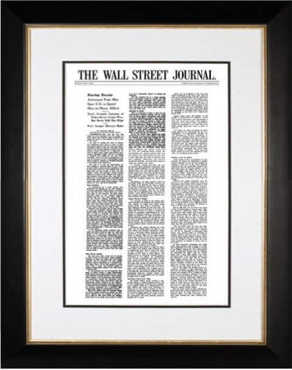 Racing Russia | The Wall Street Journal, Framed Article Reprint, May 8, 1961