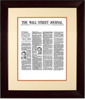 Reagan Defeats Carter | The Wall Street Journal, Framed Article Reprint, Nov. 5, 1980