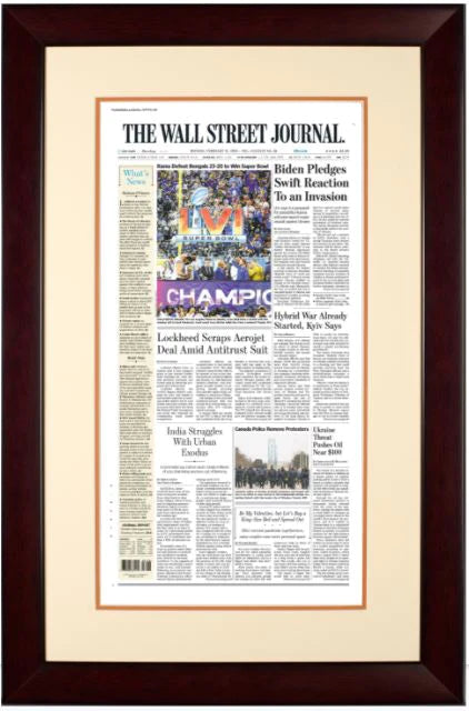 Super Bowl LVI | The Wall Street Journal, Framed Reprint, Feb. 14, 2022