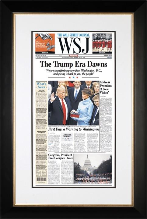 Inauguration Day 2017: "The Trump Era Dawns" | The Wall Street Journal Framed Reprint, January 21, 2017