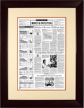 Wall Street Resolute | The Wall Street Journal Framed Reprint, September 17, 2001